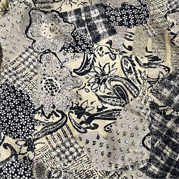 Vintage Details Express 100% Silk Button Front Floral Paisley Blouse Women's LG - Picture 14 of 16